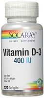 Solaray Vitamin D-3-400 IU - 120 Softgels