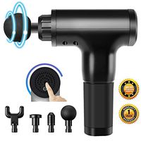 Sansila Massage Gun Deep Tissue Percussion Quiet 6 Speed Body Muscle Massager for Relaxation, Pain Relief, Muscle Soreness, Aches, 4 Massage Heads (Black)