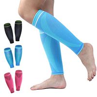HiRui Calf Compression Sleeves, Calf Brace Shin Guards Calf Support Leg Compression Socks for Soccer Cycling, Shin Splint, Varicose Vein, Calf Pain Relief, Travel Nurses Runners (Pair) (Blue, XL)
