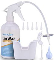 Ear Wax Removal Kit - HailiCare Ear Washer Bottle System for Ear Cleaning, Earwax Remover Irrigation for Adults & Kids, Includes 5 Disposable Tips, Ear Basin Bowl, Bulb Syringe and Cleaning Brush