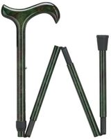 Ladies Carbon Fiber Derby Folding Cane, Dark Green