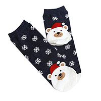 BingYELH Christmas Middle Sock,Cute Cartoon Printed Christmas Casual Socks Cute Unisex Low Cut Ankle Socks Xmas Gift Women Navy