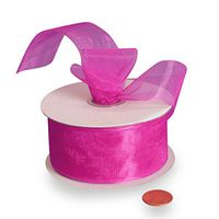 7/8" X 25 Yards Fuchsia Shimmer Sheer Organza Ribbon