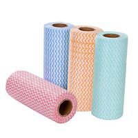 Waliga Disposable Cleaning Paper Cloth-Like Cleaning Towel Kitchen Non-Woven Reusable Cleaning Towels Multi-Purpose Kitchen Durable Dish Cloths(2 Roll=50 Sheets)