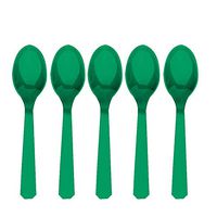 Amscan 8011.03 Premium Heavy Weight disposable-spoons, Full Size, Festive Green