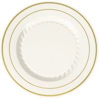 7 Inch Silver Splendor with Silver Band Plate - 150 per case (Bone)