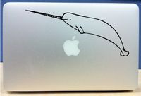 Happy Narwhal - Vinyl MacBook/Laptop Decal Sticker Graphic