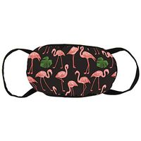 NiYoung Soft Mouth Covers Earloop Anti-Allergies for Dust Painting, Women Men Kids - Healthy (Pink Flamingo Palm Leaf Mouth Cover)