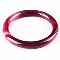 HSUMING Jade Bangle Bracelet for Women, Classical Purple White Rhyolite Agate Bangle,58