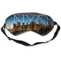 100% Silk Sleep Mask Eye Mask New York City Soft Eyeshade Blindfold with Adjustable Strap for Sleeping Travel Work Naps Blocks Light