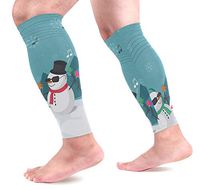 LEVEIS Caribou Deer Cartoon Snowman Music Calf Compression Sleeves 1 Pair, Leg Performance Support for Shin Splint Calf Pain Relief Men & Women Guards Sleeves for Running Cycling