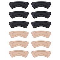 Heel Cushion Inserts - 6 Pairs Heel Grips Shoe Pads for Women (3 Black and 3 Beige)