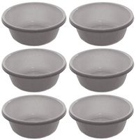 Ybm Home Round Plastic Wash Basin 1147 (6, White with Dots)