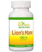 Biotech Nutritions Biotech Nutrition Lion's Mane Mushroom 1000 Mgper Serving 120 Vegetable Capsules Non-GMO & Vegan