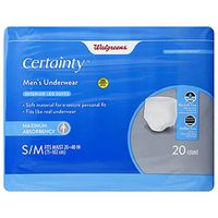Walgreens Certainty Men's Underwear, Maximum Absorbency Small/Medium (2)