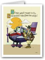 Funny Pilot Airplane Note Card - 10 Boxed Cards & Envelopes
