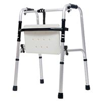 Lightweight Portable Compact Multifunction Walking Aids with Sitting Board -Walker for Elderly, Seniors, Handicap, Disabled,Max 180 kg(400 lbs)