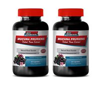 Stress Relief Supplement Natural - MUCUNA PRURIENS Velvet Beans Extract - Memory and Nerve Support - 2 Bottles 120 Capsules
