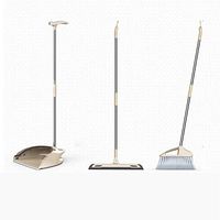 Broom and Dustpan With Long Handle Telescopic Up Non-stick Hair Extra Long Handle Multi-Function Broom And Dustpan Soft Brush Windproof Broom Set Home Kitchen Office Hospital Toilet Clean