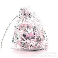 Zhiheng 100pcs Organza Wedding Party Gift Bags Rose Pattern Sheer Drawstring Pouches Jewelry Gift Bags Christmas Party Gift Favor Bags (white-silver, 6"x9")