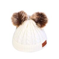 Lataw Unisex Hats for Men and Women Fashion Winter Knit Thicken Warm Hat Ear with Hairball Outdoor Travel Sport Windproof Cute Cap