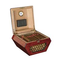 Smoking Set/Cigar Humidors with Humidifier and Hygrometer Creative Cigar Cabinet Cedar Wood Glass Cover Men's Gift Box Cigar Humidor Piano Paint Constant Temperature and Humidity Large Capacity Can