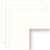 Frame Amo 9x12 White Mat for Picture Frame, Bevel Cut for 6x9 Picture, White Core, 3-Pack