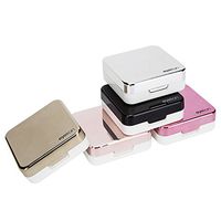 TARTINY Mini Simple Contact Lens Travel Case Box Container Kit Set Holder With Mirror (Gold)