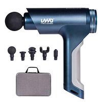 Maxwelly Sonic Handheld Percussion Massage Gun - Fascia Gun Deep Tissue Massager for Sore Muscle and Stiffness - 6 Speed - Quick Rechargeable Device - Includes 5 Massage Heads (Blue)