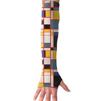 QG ZZX Geometric Pattern Grid Unisex Compression Arm Sleeves UV Protection Performance Arm Sleeve - for Outdoor Sports Baseball,Basketball,Football (1 Pair)