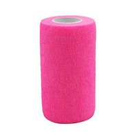 COMOmed Coban Cohesive Bandage Latex FDA Approved 4"x5 Yards First Aid Bandages Stretch Sport Wrap Athletic Tape Wrist Bandages,Pink(6 Rolls)