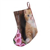 Innocent Cute Cats Inspiring Xmas Socks Hanging Decoration Candy Bag Party Holiday Christmas Santa Claus Home Decor Gift