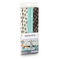 24 Vintage Retro Paper Straws David Tutera Paper Drinking Straw Blue Black