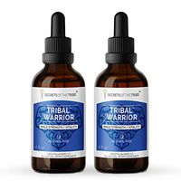 Tribal Warrior Alcohol-Free, Glycerite Pine Pollen, Maca, Korean Red Ginseng,Barrenwort,Ashwagandha,Hawthorn,Saw Palmetto,Linden,Cordyceps. Herbal Tincture Male Strength/Vitality 2x4 OZ