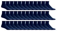 Wholesale Bulk Cotton Diabetic Crew And Ankle Socks, Loose Fit Top Non-Binding Medical Socks (36 Pack Navy Ankle, Women (9-11))