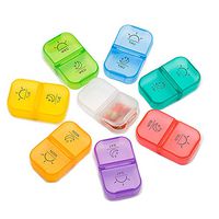 Pill Box - Portable Pill Organizer(Twice-A-Day), Weekly AM/PM Colorful Pill Box Case Moisture-Proof Design Fill Pills/Vitamins/Fish Oil/Supplements/Medication