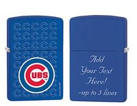 Zippo Personalized Message Engraved on Backside Chicago Cubs Baseball Team MLB Blue Windproof Lighter