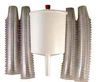 Pack of 100 Disposable Communion Cups with Push Button Filler Bundle By Trinity Church Supply