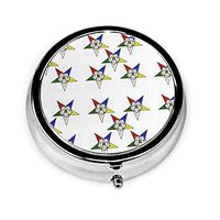 Stars Eastern Stars Stylish and Sophisticated Round Pill Box Pocket Mini Travel Pill Vitamin Decorative Box Pill Case