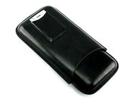 Skyway Martin Leather 3 Cigar Case Holder with Cigar Cutter - Black