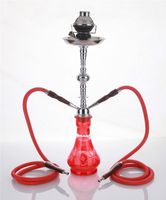 2 hose 23" Hummus Red Hookah Shisha Nargila water glass vase pipes smoke sale