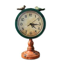 Exquisite Appearance Bedroom Desk European Clock Mute Clock Simulation Quartz Clock Home Decoration Vintage Wrought Iron Table Clock Decoration Living Room Clear Picture