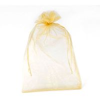 Housweety 50PCs 20x30cm Pale Yellow Organza Wedding Jewelry Gift Bags & Pouches