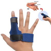Sumifun Trigger Finger Splint Plus 2 Gel Sleeves, Built-in Aluminium Mallet Finger Brace Trigger Finger Straightening Supports for Sprains, Pain, Relief Injury