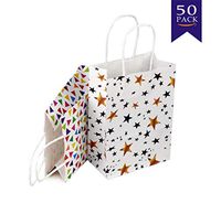 50 Pieces Kraft Party Favors Bags with Handles (Gold Star