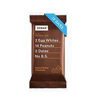 RXBAR Real Food Protein Bar, Peanut Butter Chocolate, Gluten-free, 1.83 oz, 12 Count