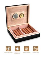 Wp-wj Cigar Humidor Cedar Wood Cigar Box with Hygrometer and Humidifier for Up to 20-25 Cigars (Color : Brown)