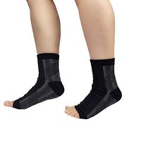 Hoter Compression Socks Ankle Open Toe 20-30 mmHg for Athletics Injury Recovery Joint Pain