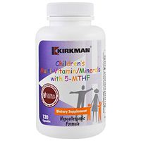 Kirkman Children's Multi-Vitamin/Mineral w/5-MTHF || 120 Vegetarian Capsules || Free of Common Allergens || Gluten Free || Casein Free