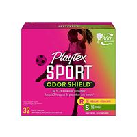 Playtex Sport Fresh Balance Tampons with Odor Shield Technology, Regular and Super Multi-Pack, Scented - 32 Count